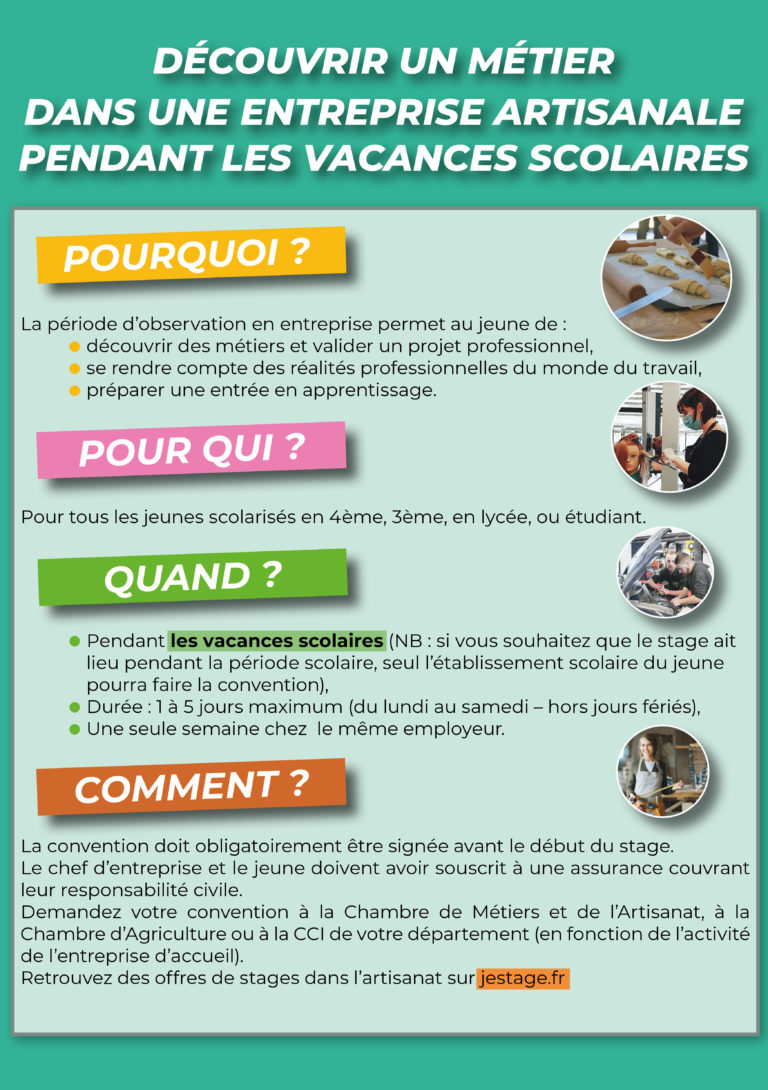 Découvrir un métier pendant les vacances scolaires